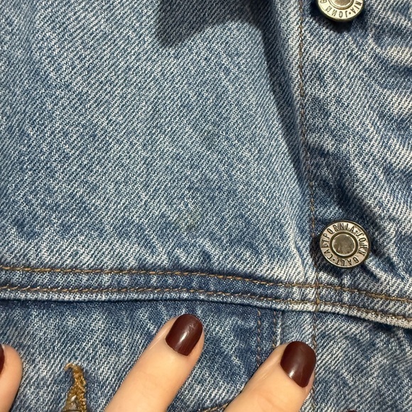 J. Galt Shanghai Denim Trucker Jacket Women's Small Long Sleeve Blue Cotton Jean - Picture 8 of 8